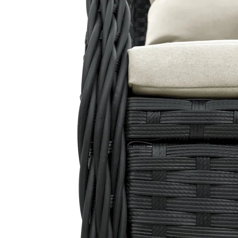 vidaXL Bistro Set Black PE Rattan Small Adjustable Armrests Bistro Set - 31.5 x 31.5 x 28.0