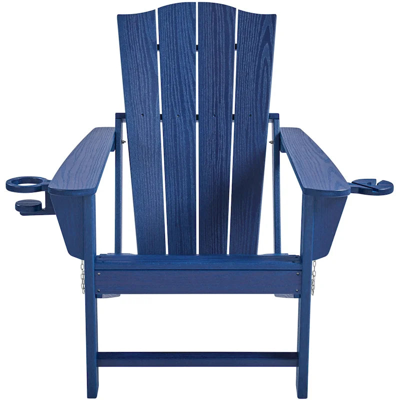 Yaheetech HDPE Adirondack Chair Outdoor Patio Folding Fire Pit Chair w/ Cup Holder