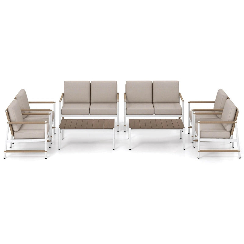 Costway 4/8 PCS Patio Furniture Set Patio Loveseat Sofa with a Coffee