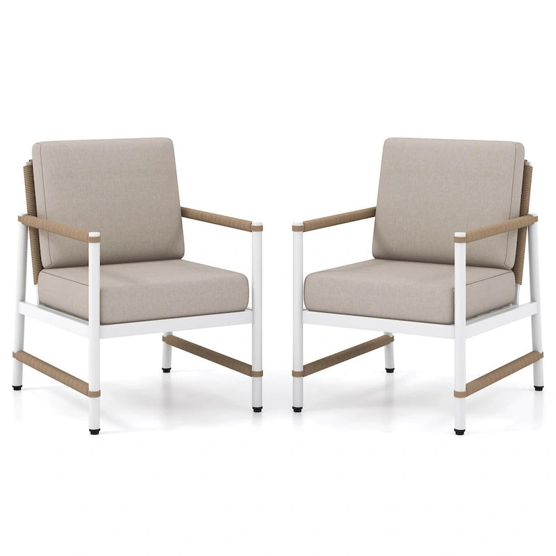 Costway 4/8 PCS Patio Furniture Set Patio Loveseat Sofa with a Coffee