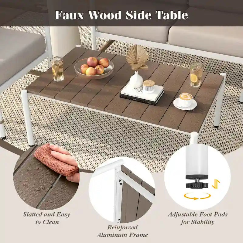 Costway 4/8 PCS Patio Furniture Set Patio Loveseat Sofa with a Coffee
