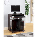 Kitchen Cart with Gliding Shelf and 2 Fixed Shelves – Espresso