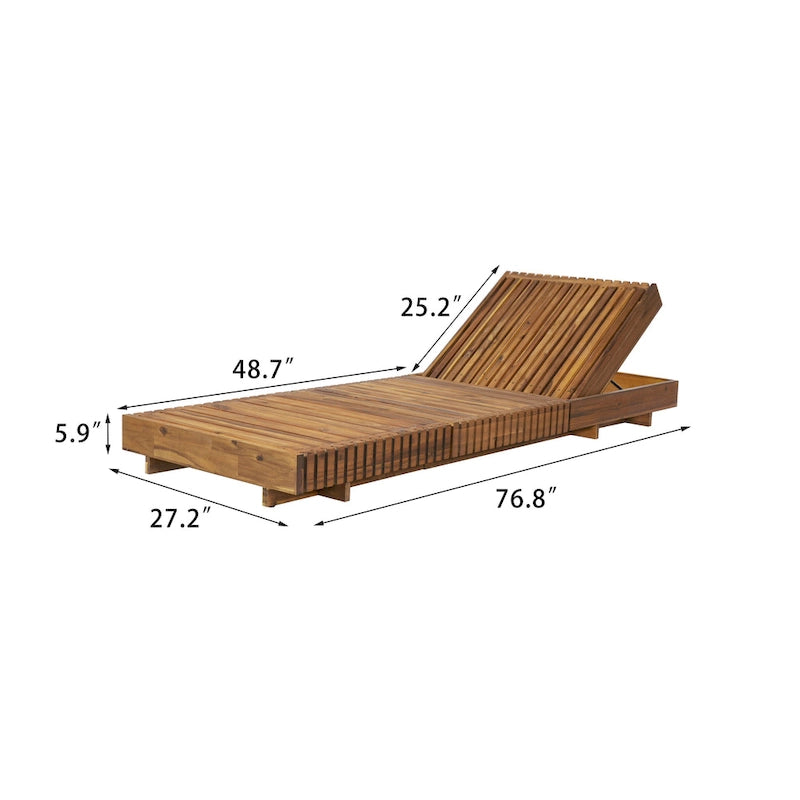 Christopher Knight Home - Johnson Outdoor Acacia Wood Chaise Lounge Set
