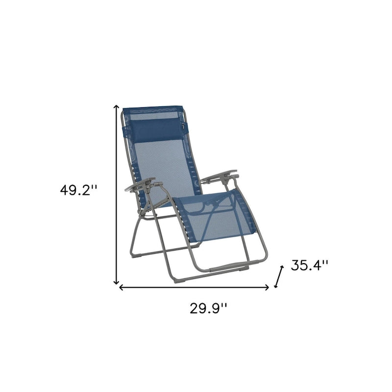 30 Inch Steel Outdoor Zero Gravity Chair with Cushion Sling Seat - 29.9 x 35.4 x 49.2