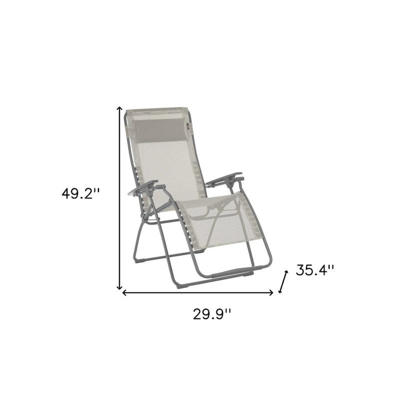 30 Inch Steel Outdoor Zero Gravity Chair with Cushion Sling Seat - 29.9 x 35.4 x 49.2