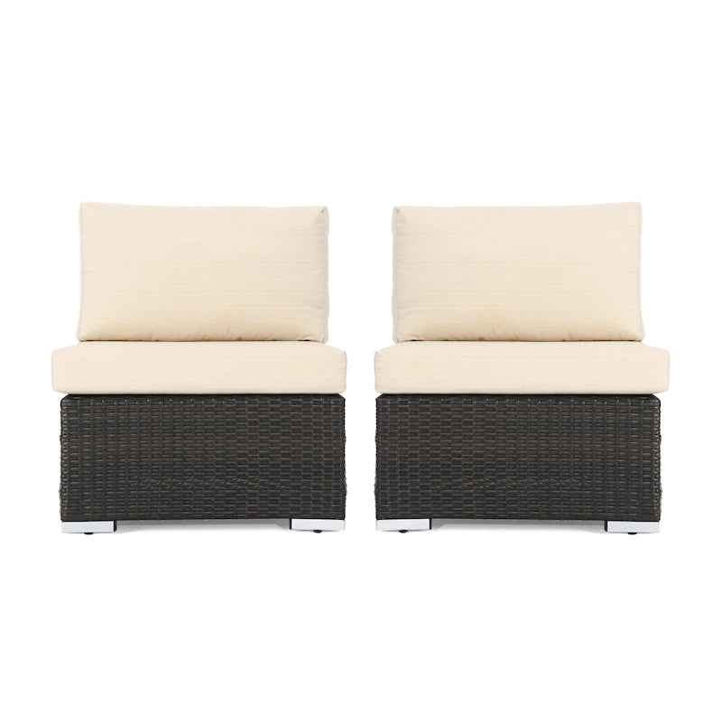 Santa Rosa Wicker Outdoor Armless Club Chair by Christopher Knight Home