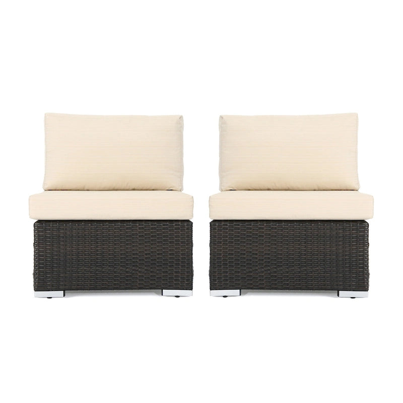 Santa Rosa Wicker Outdoor Armless Club Chair by Christopher Knight Home