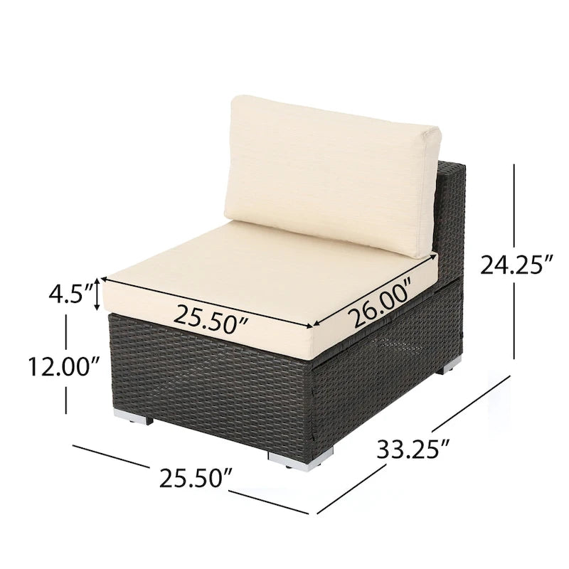 Santa Rosa Wicker Outdoor Armless Club Chair by Christopher Knight Home