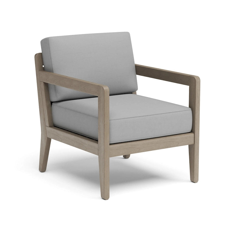 Homestyles Sustain Gray Wood Outdoor Lounge Armchair Pair and End Table