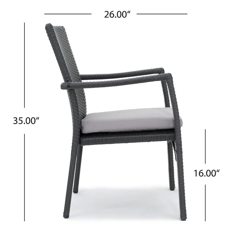 Talbot Outdoor 7-piece Wood Rectangle Dining Set with Cushions by Christopher Knight Home