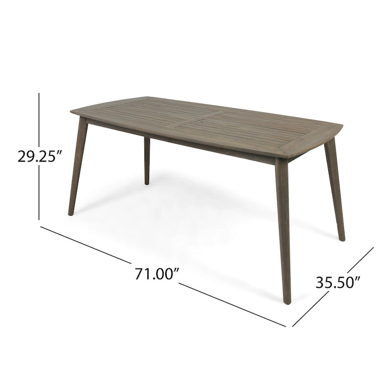 Talbot Outdoor 7-piece Wood Rectangle Dining Set with Cushions by Christopher Knight Home