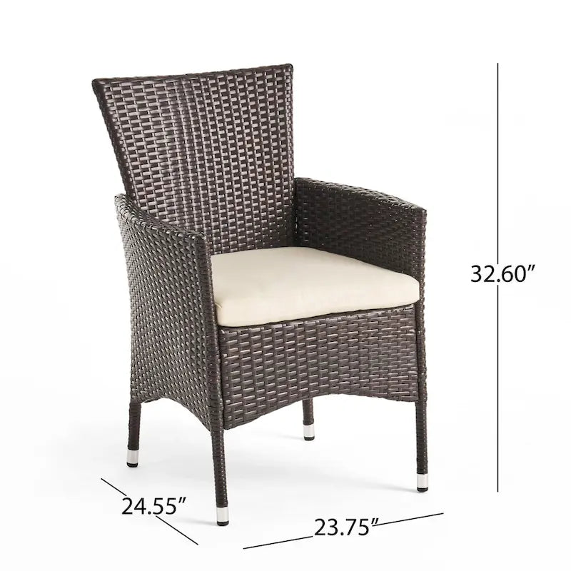 Christopher Knight Home Danby Outdoor 5-Piece Acacia Wood and Wicker Dining Set