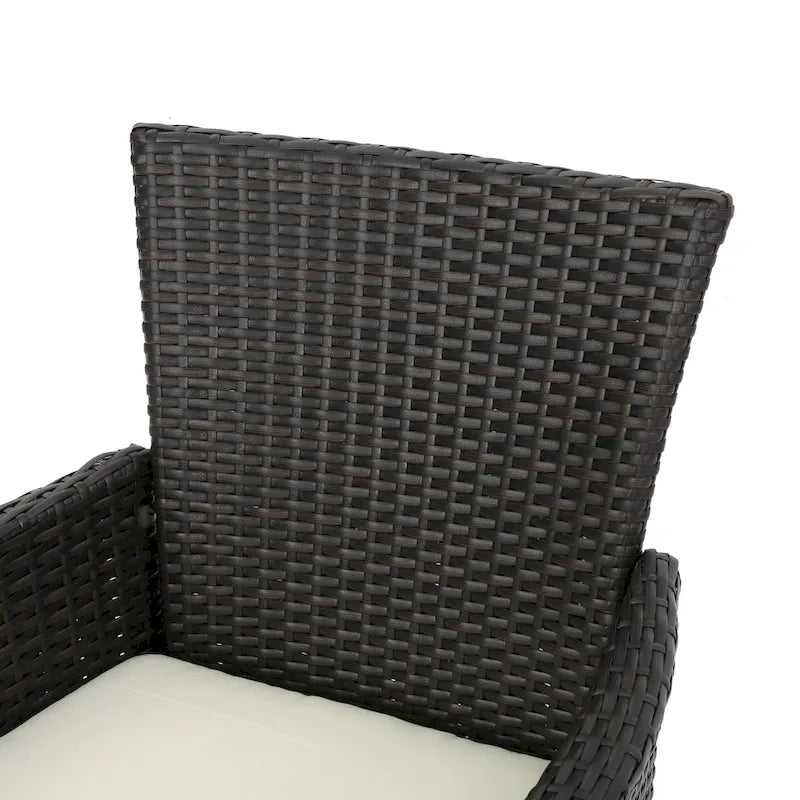 Christopher Knight Home Danby Outdoor 5-Piece Acacia Wood and Wicker Dining Set