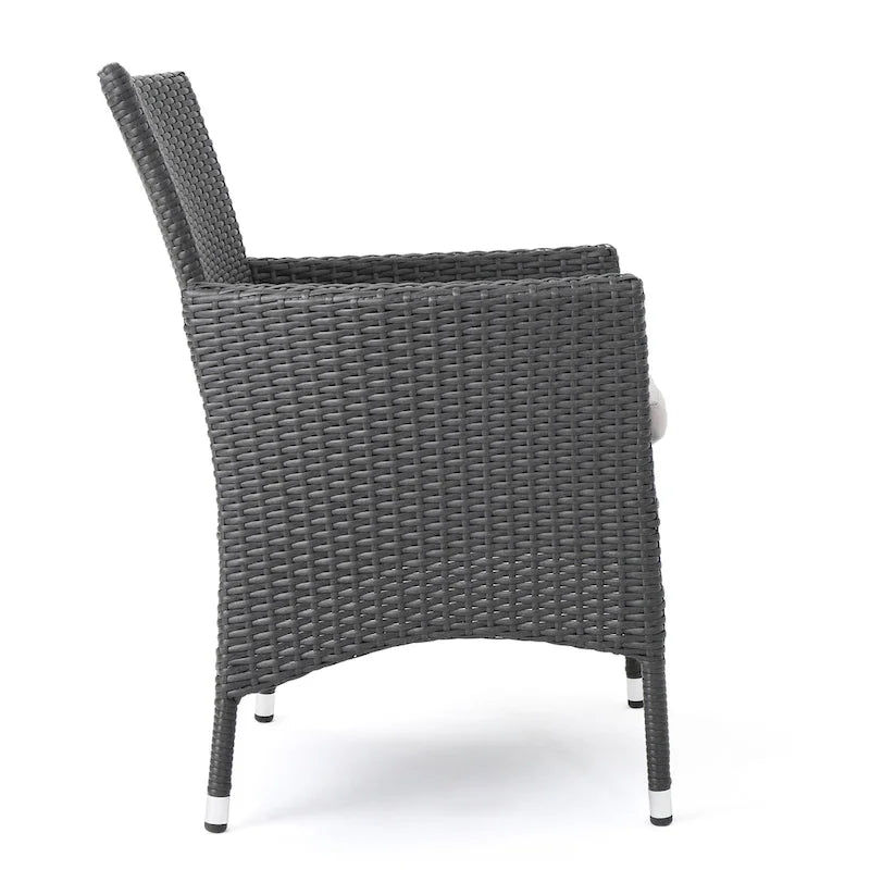Christopher Knight Home Danby Outdoor 5-Piece Acacia Wood and Wicker Dining Set