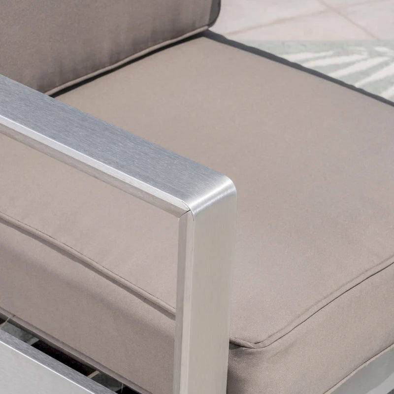 Aviara Aluminum Loveseat and Coffee Table by Christopher Knight Home