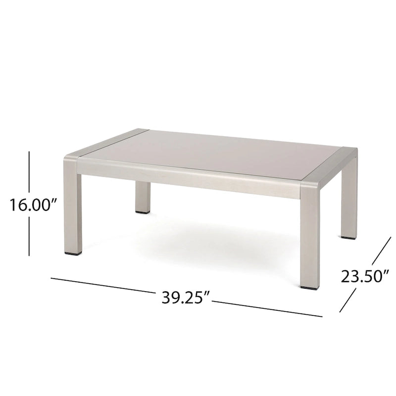 Aviara Aluminum Loveseat and Coffee Table by Christopher Knight Home