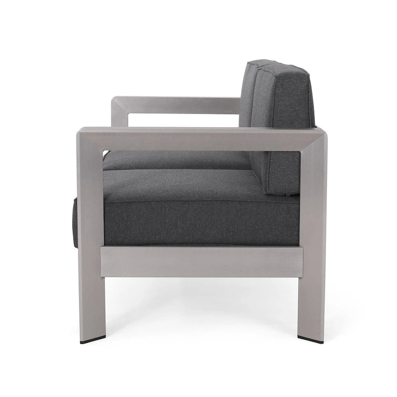 Aviara Aluminum Loveseat and Coffee Table by Christopher Knight Home
