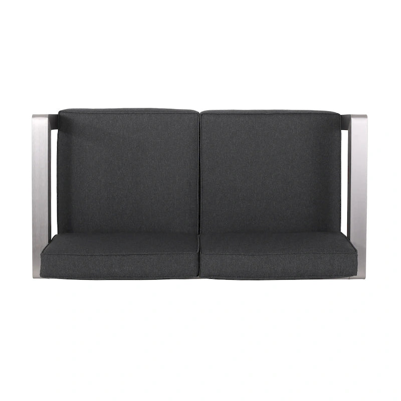 Aviara Aluminum Loveseat and Coffee Table by Christopher Knight Home