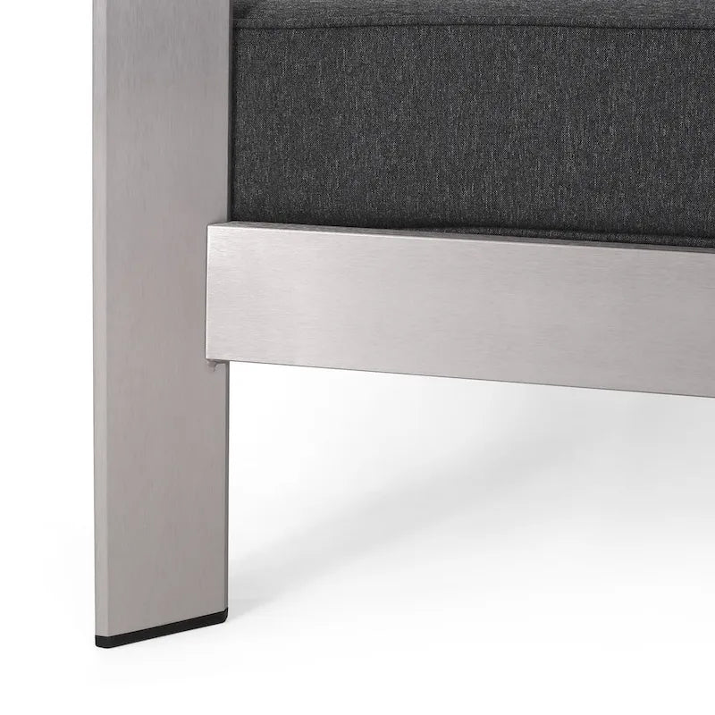 Aviara Aluminum Loveseat and Coffee Table by Christopher Knight Home