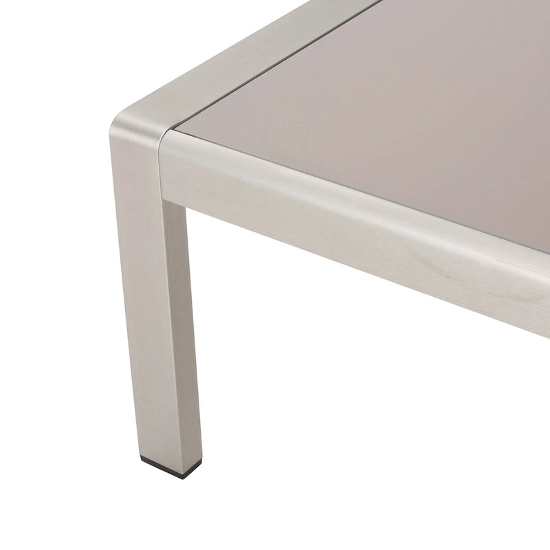 Aviara Aluminum Loveseat and Coffee Table by Christopher Knight Home