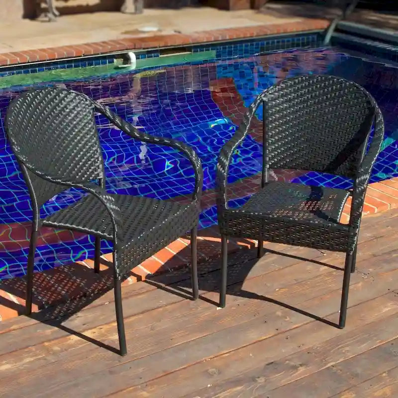 Sunset Outdoor Tight-weave Wicker Chair (Set of 2) by Christopher Knight Home