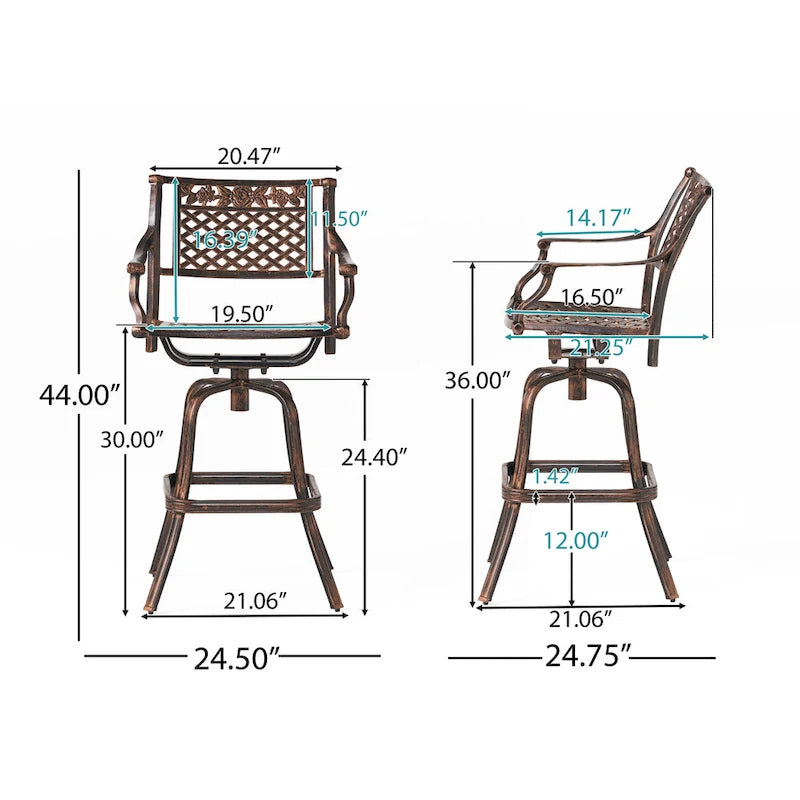 Sebastian Cast Aluminum Bar Stool (Set of 2) by Christopher Knight Home