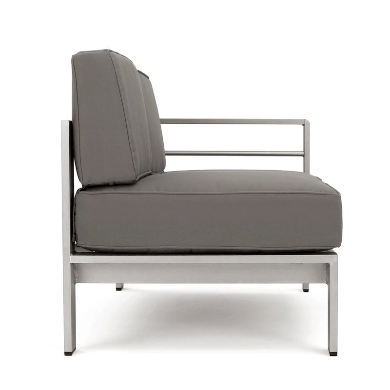Cape Coral Outdoor 11 Seater Aluminum U-Shaped Sofa Sectional and Ottoman Set by Christopher Knight Home