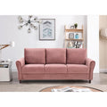 Velvet Sofa with Sloped Arms – Rose / Grey / Ivory / Dark Blue, 3-Seat