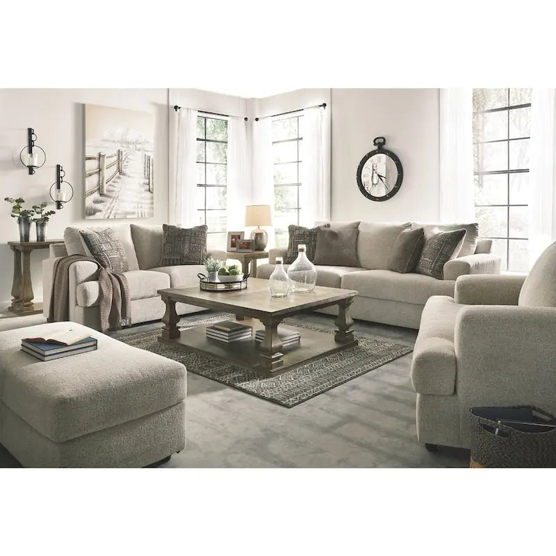 Chenille Oversized Accent Chair – Stone, Single Seat
