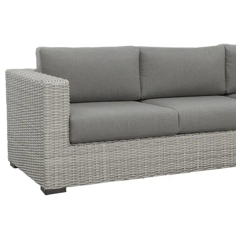 Bogra Rattan Outdoor Wicker Sofa, Gray