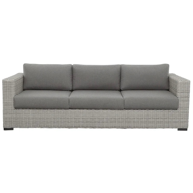 Bogra Rattan Outdoor Wicker Sofa, Gray