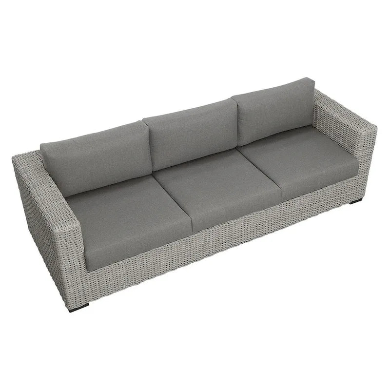 Bogra Rattan Outdoor Wicker Sofa, Gray