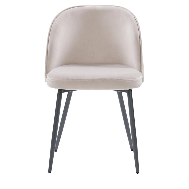 Blue / Teal / Beige Velvet Upholstered Dining Chair – Single Seat