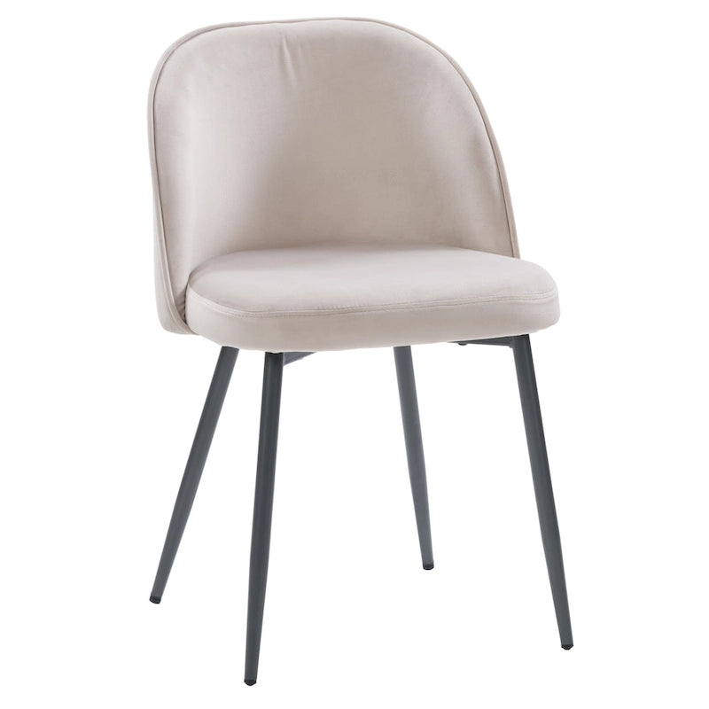 Blue / Teal / Beige Velvet Upholstered Dining Chair – Single Seat