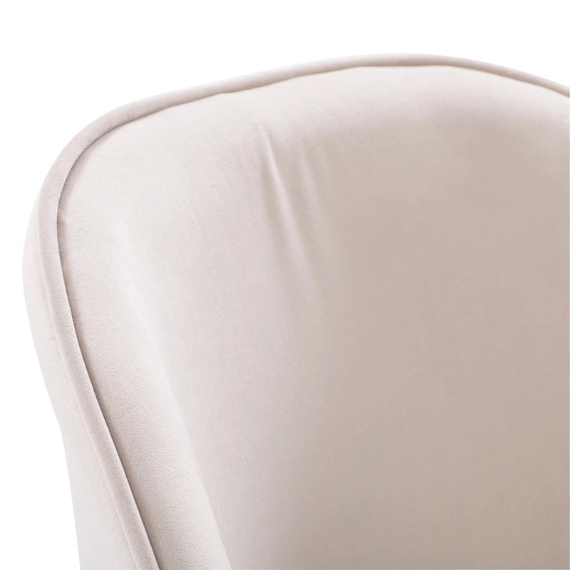 Blue / Teal / Beige Velvet Upholstered Dining Chair – Single Seat