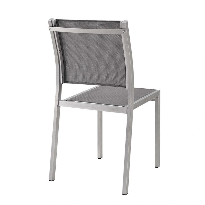 Modway Shore Aluminum Mesh Outdoor Patio Dining Accent Side Chair