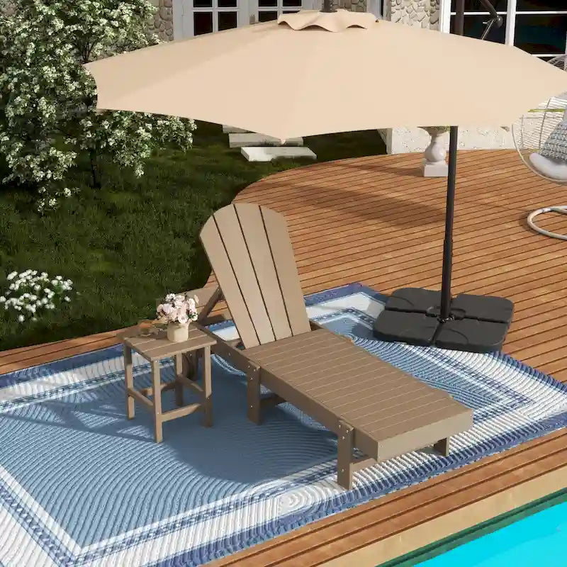 Polytrends Laguna Hdpe All Weather Outdoor Patio Pool Reclining Armless Chaise Lounge (2-Piece Set)