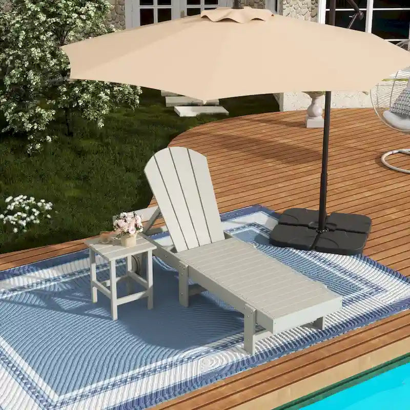 Polytrends Laguna Hdpe All Weather Outdoor Patio Pool Reclining Armless Chaise Lounge (2-Piece Set)