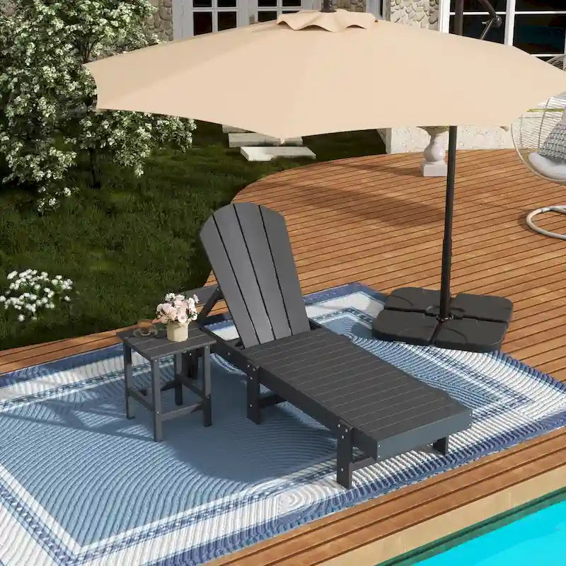 Polytrends Laguna Hdpe All Weather Outdoor Patio Pool Reclining Armless Chaise Lounge (2-Piece Set)