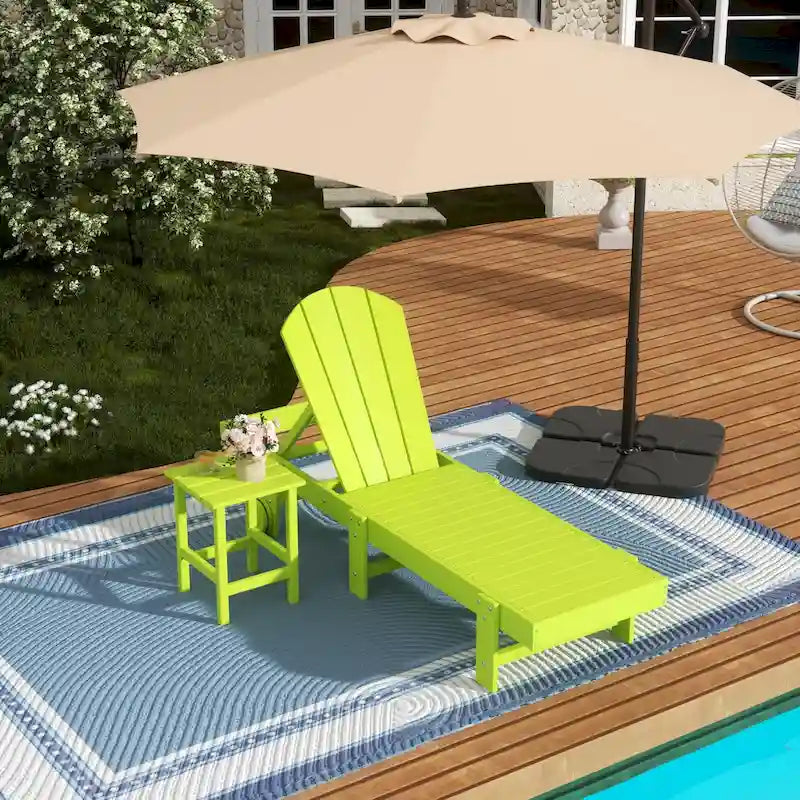 Polytrends Laguna Hdpe All Weather Outdoor Patio Pool Reclining Armless Chaise Lounge (2-Piece Set)