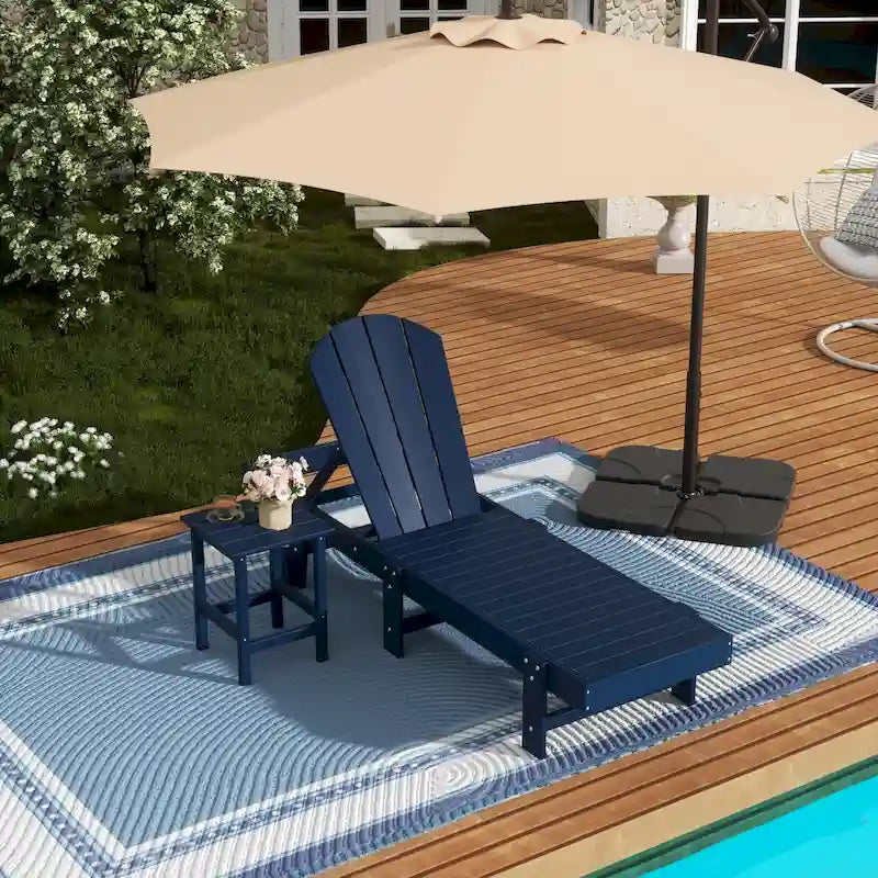 Polytrends Laguna Hdpe All Weather Outdoor Patio Pool Reclining Armless Chaise Lounge (2-Piece Set)