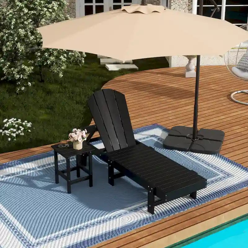 Polytrends Laguna Hdpe All Weather Outdoor Patio Pool Reclining Armless Chaise Lounge (2-Piece Set)