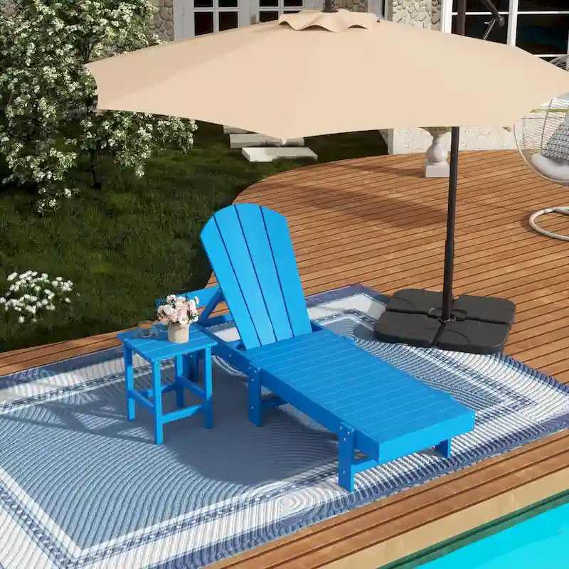 Polytrends Laguna Hdpe All Weather Outdoor Patio Pool Reclining Armless Chaise Lounge (2-Piece Set)