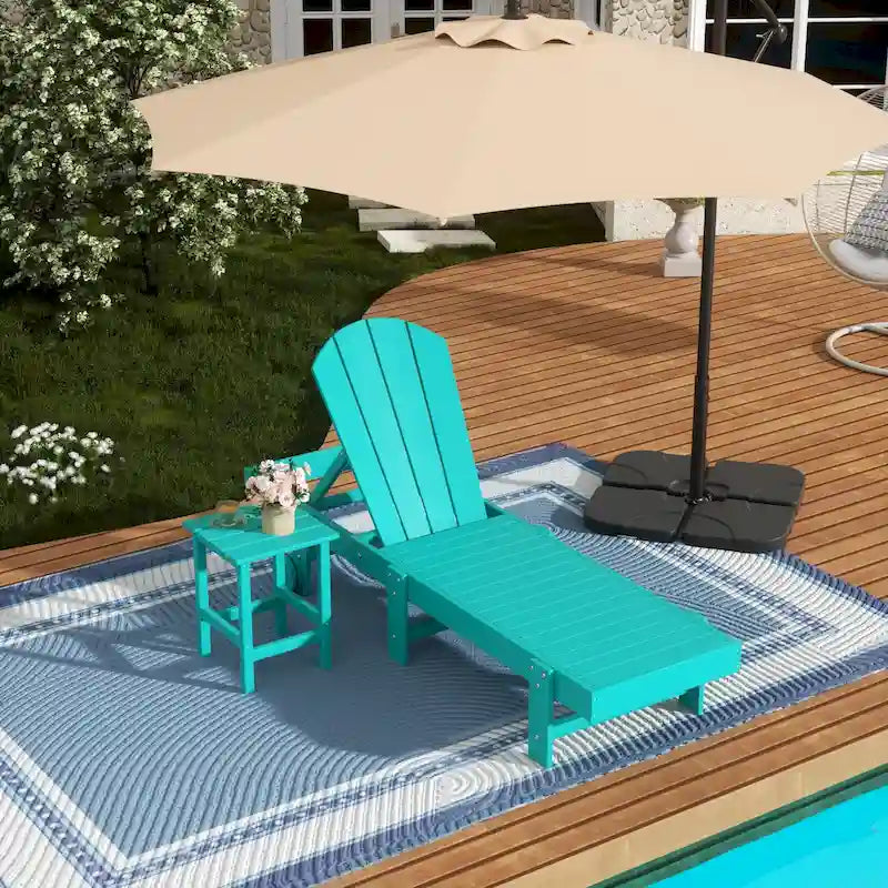 Polytrends Laguna Hdpe All Weather Outdoor Patio Pool Reclining Armless Chaise Lounge (2-Piece Set)