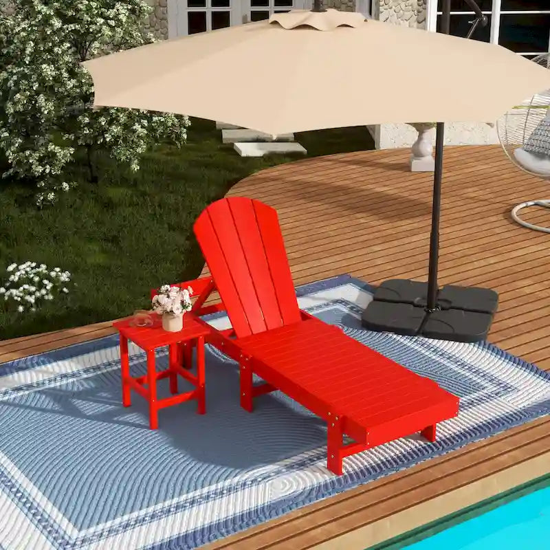 Polytrends Laguna Hdpe All Weather Outdoor Patio Pool Reclining Armless Chaise Lounge (2-Piece Set)