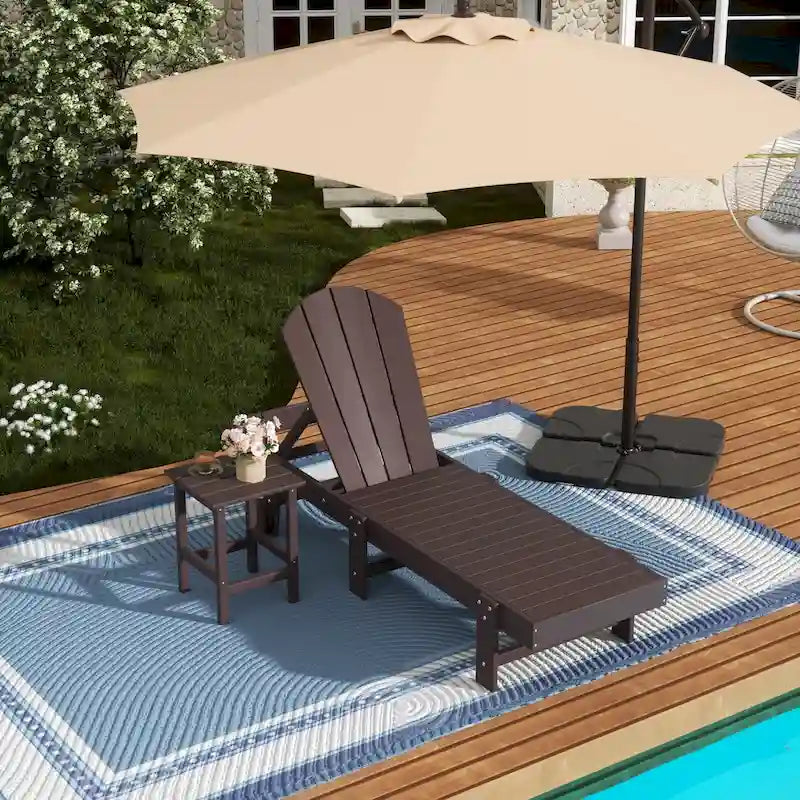 Polytrends Laguna Hdpe All Weather Outdoor Patio Pool Reclining Armless Chaise Lounge (2-Piece Set)