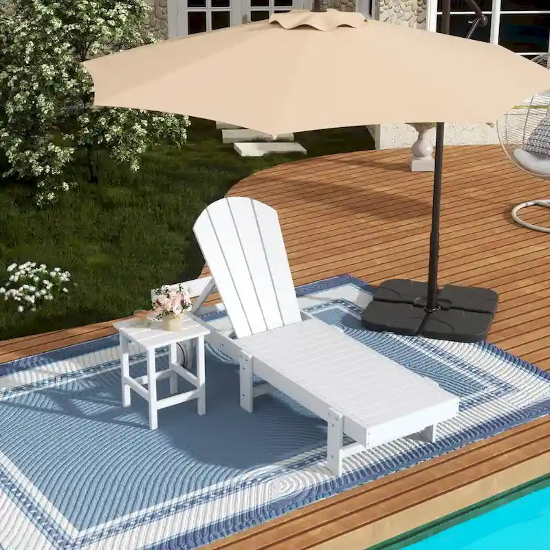 Polytrends Laguna Hdpe All Weather Outdoor Patio Pool Reclining Armless Chaise Lounge (2-Piece Set)