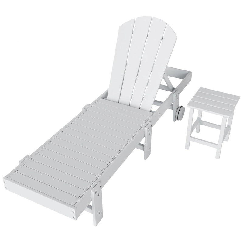 Polytrends Laguna Hdpe All Weather Outdoor Patio Pool Reclining Armless Chaise Lounge (2-Piece Set)