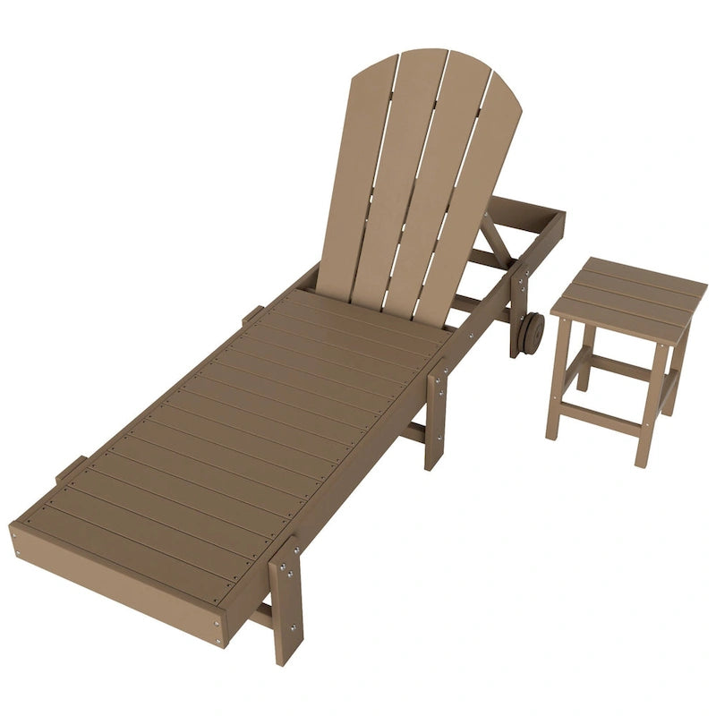 Polytrends Laguna Hdpe All Weather Outdoor Patio Pool Reclining Armless Chaise Lounge (2-Piece Set)