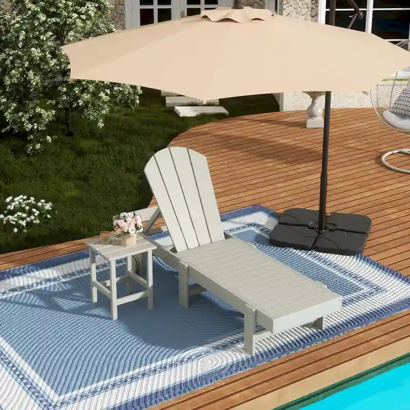 Polytrends Laguna Hdpe All Weather Outdoor Patio Pool Reclining Armless Chaise Lounge (2-Piece Set)